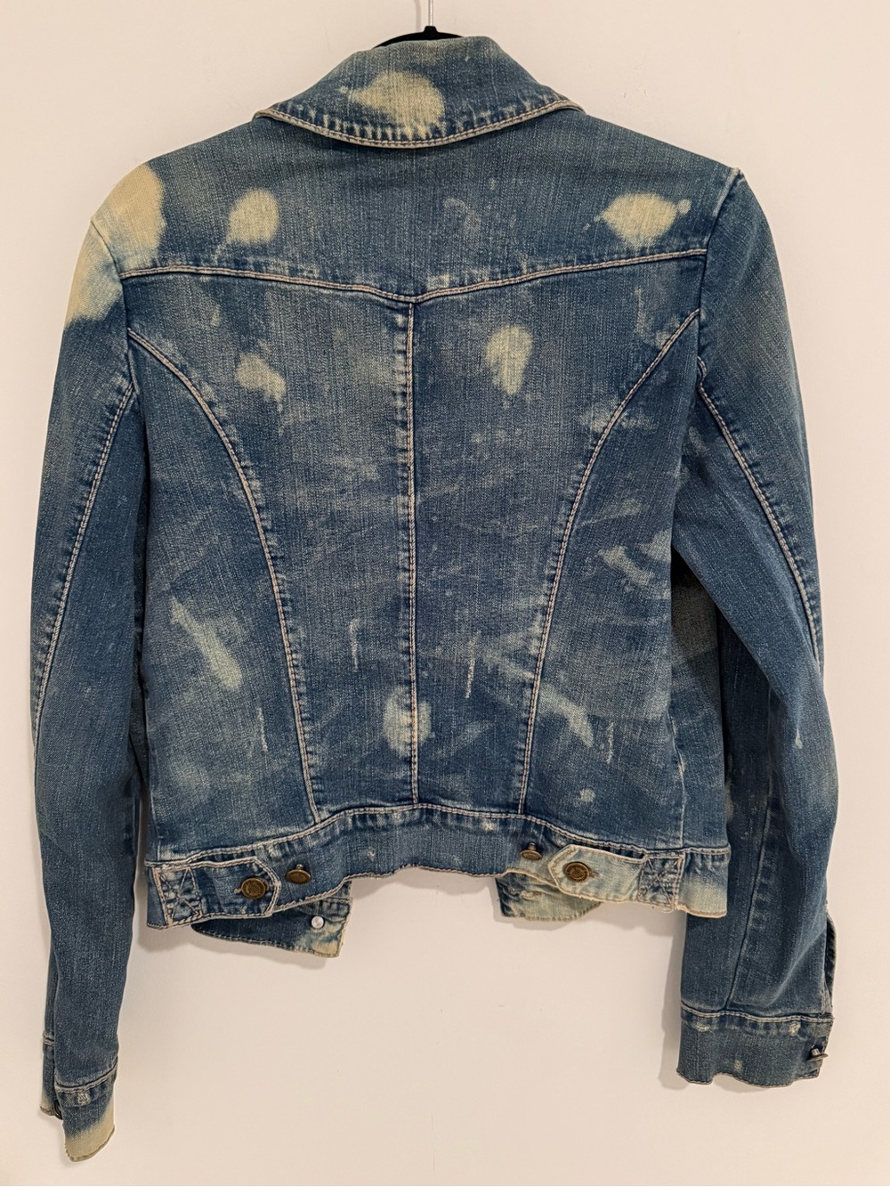 Vintage Denim Distressed Jean Jacket Size Medium - Picture 2 of 3